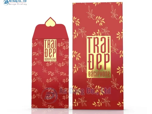Mẫu 2 - bao lì xì 2026 sang trọng với tông màu đỏ - vàng cho shop Trai Đẹp Bán Iphone