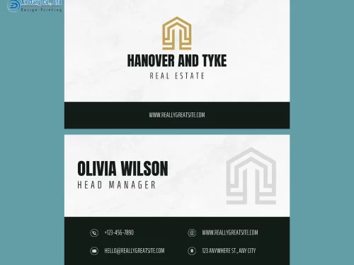 Mẫu 8 - card visit bất động sản phong cách hiện đại, tối giản