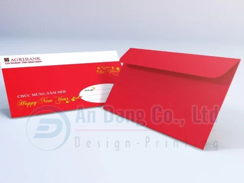 Mẫu phong bì chúc mừng năm mới do In An Đăng thiết kế cho ngân hàng Agribank