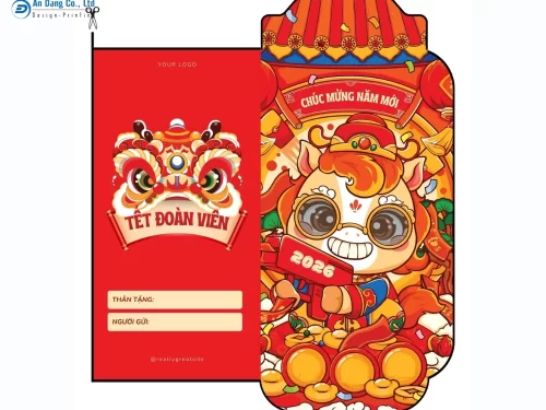 Mẫu bao lì xì chibi in hình con giáp ngọ