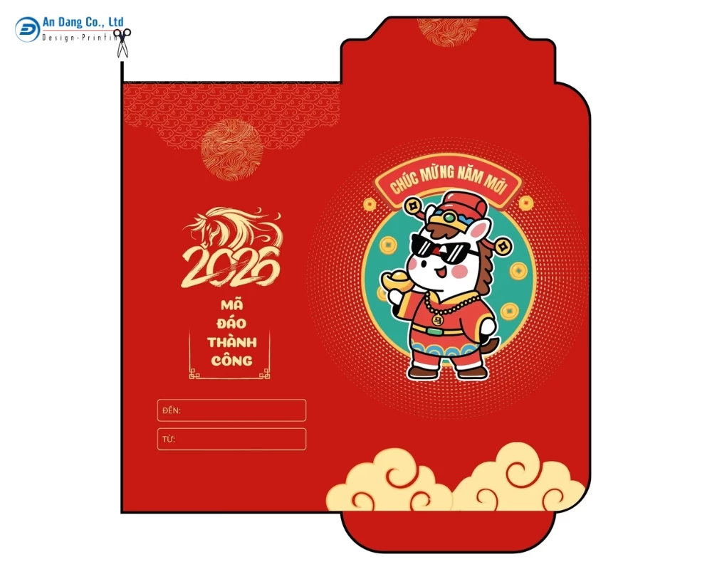 Bao lì xì Tết 2026 phong cách chibi