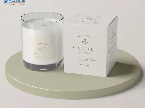 Hộp giấy đựng nến thơm có thiết kế hài hòa, đồng bộ với sản phẩm