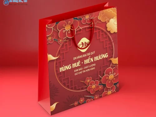 Mẫu túi giấy chúc mừng năm mới cho tiệm vàng bạc đá quý
