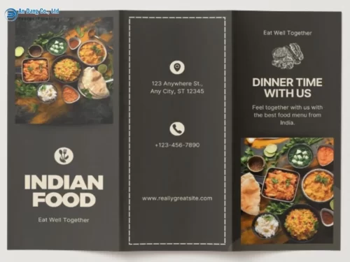 Mẫu brochure quảng cáo cho nhà hàng Ấn