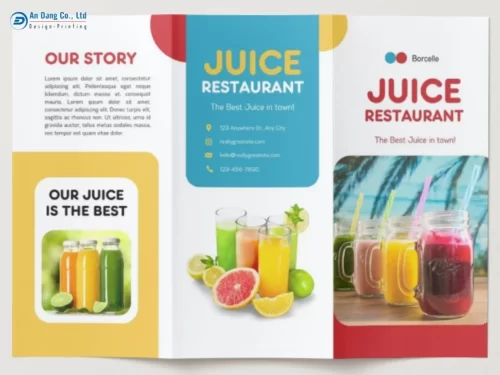 Mẫu brochure giới thiệu các món nước