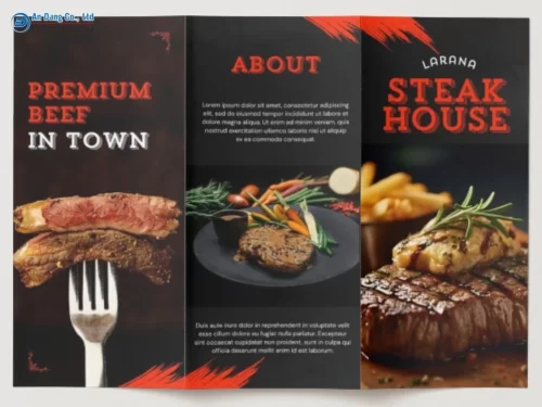 Mẫu brochure quảng cáo cho tiệm steak