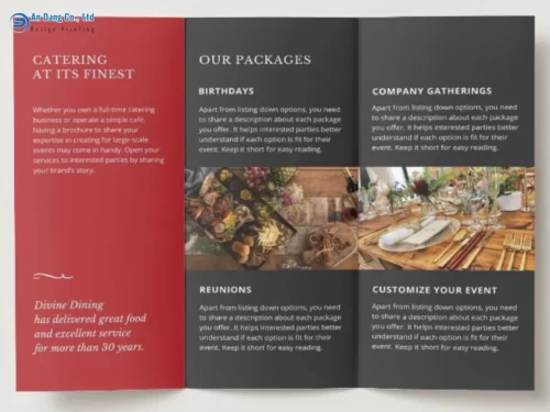 Mẫu brochure giới thiệu các dịch vụ của nhà hàng