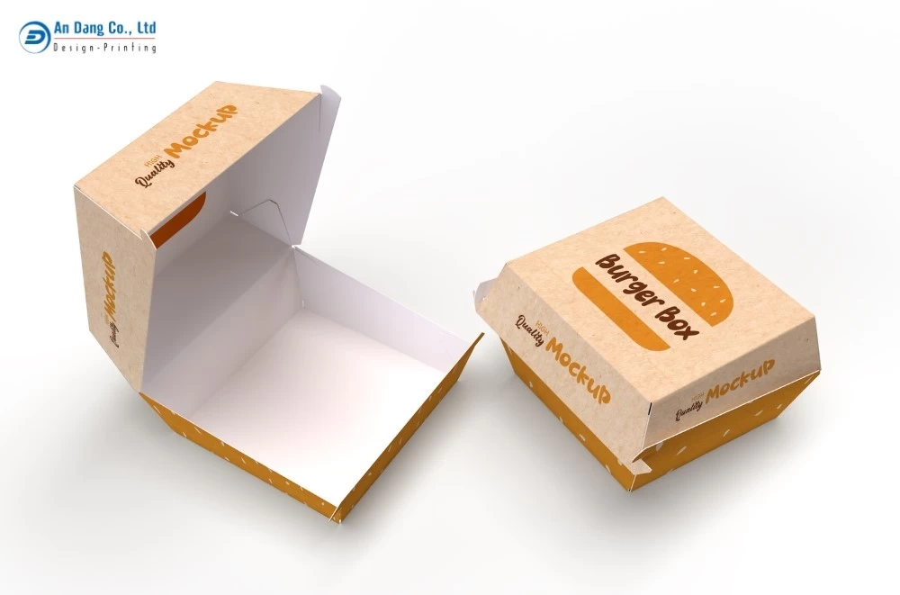 Mẫu hộp take away đựng hamburger