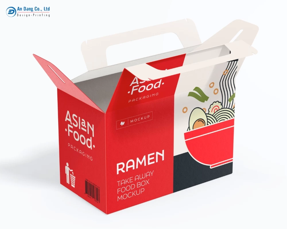 Mẫu hộp giấy take away đựng thực phẩm