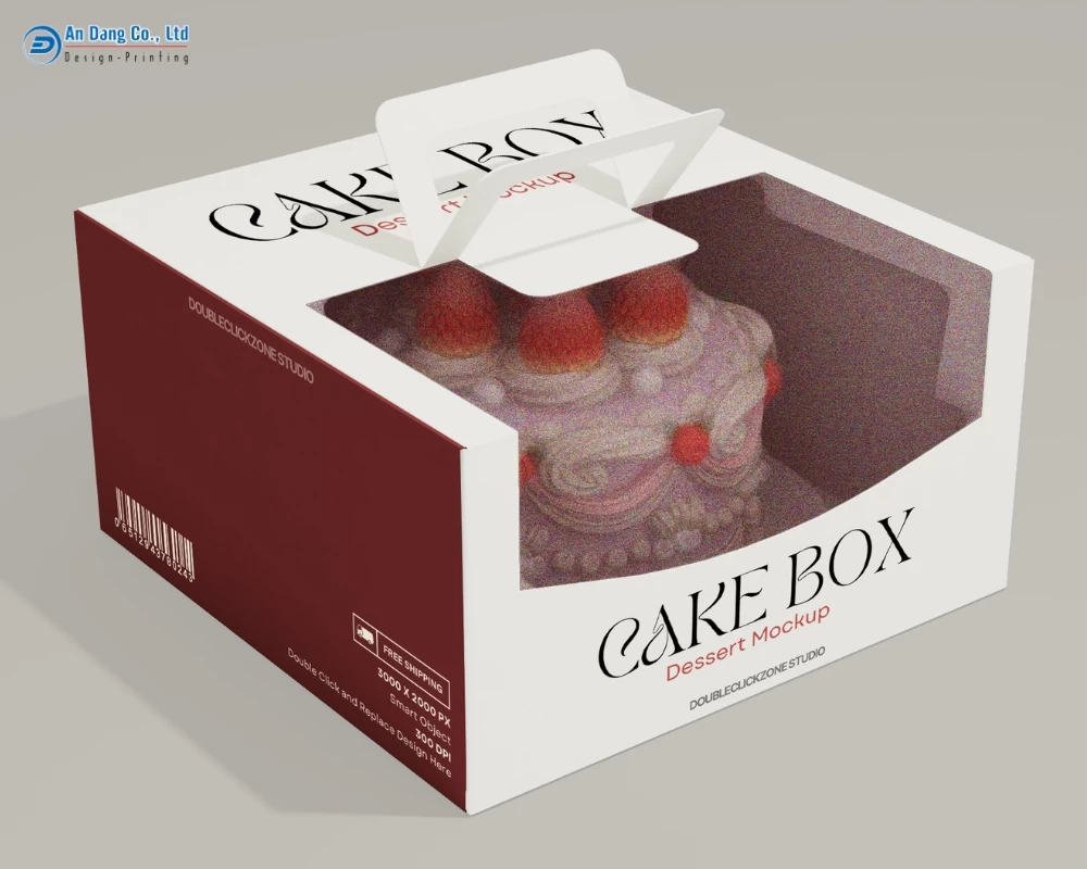 Mẫu hộp take away đẹp dùng để đựng bánh kem