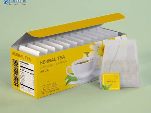Hộp trà có in đầy đủ thông tin sản phẩm