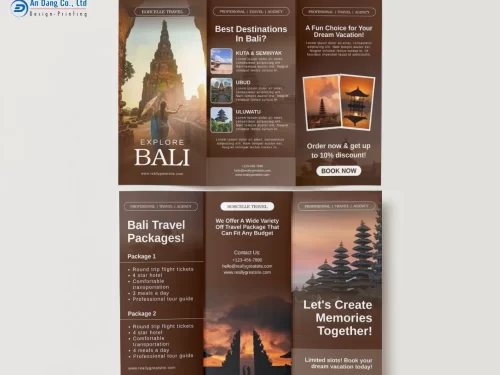 Mẫu brochure quảng cáo tour du lịch Bali