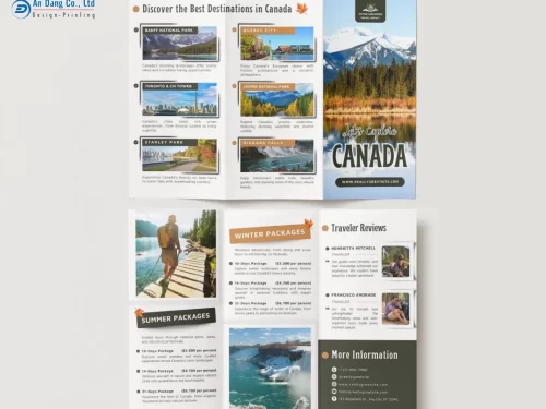 Mẫu brochure quảng cáo tour du lịch Canada