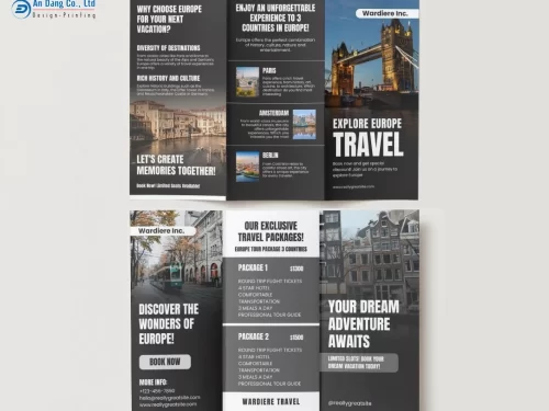 Mẫu brochure giới thiệu tour du lịch châu Âu