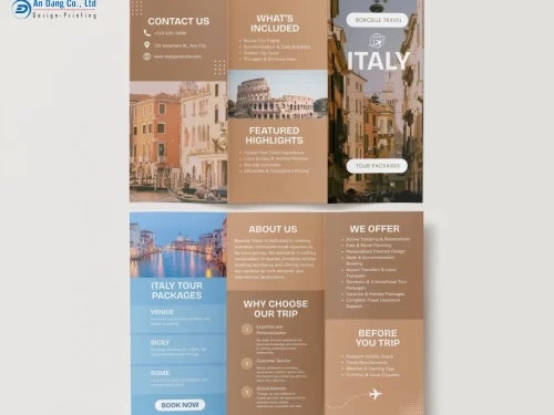 Mẫu brochure quảng bá tour du lịch Italy