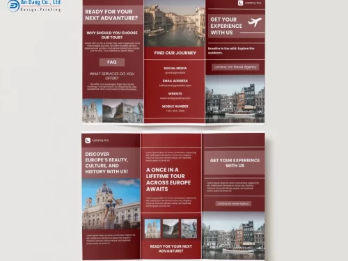 Mẫu brochure du lịch khám phá châu Âu