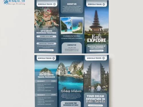 Mẫu brochure quảng cáo các gói tour du lịch Bali