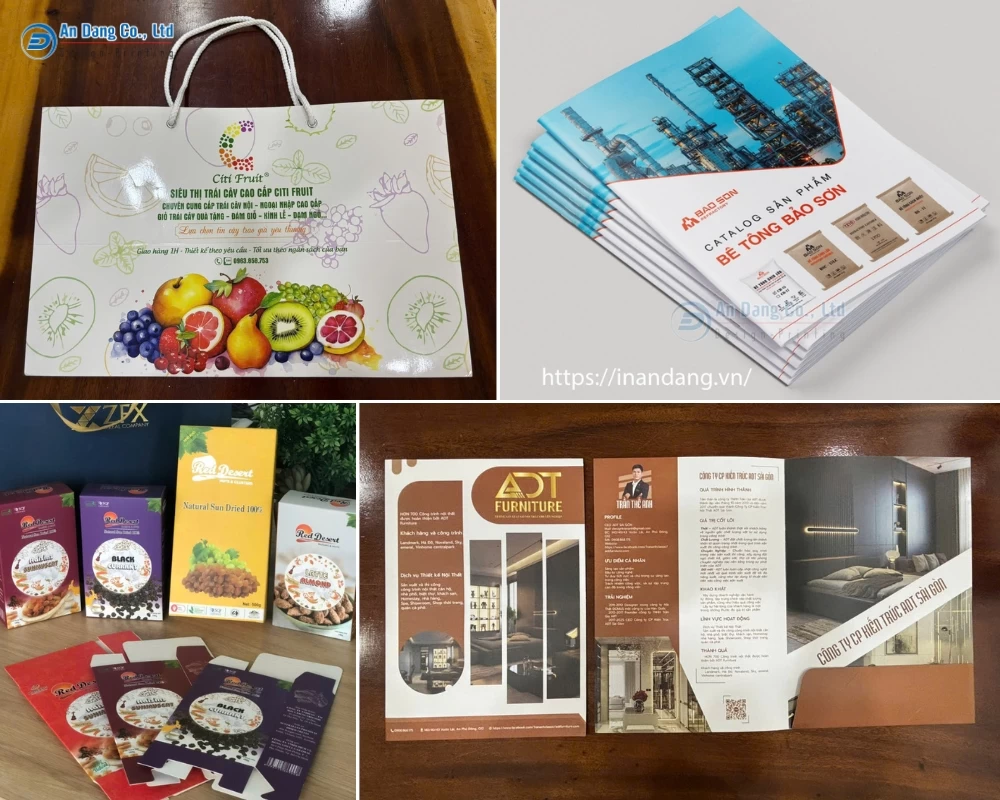 Một số mẫu ấn phẩm của công ty in ấn quảng cáo An Đăng