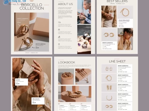Catalogue trình bày sản phẩm trang sức một cách chuyên nghiệp