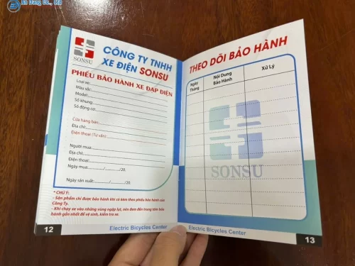 Nội dung in trên sổ bảo hành