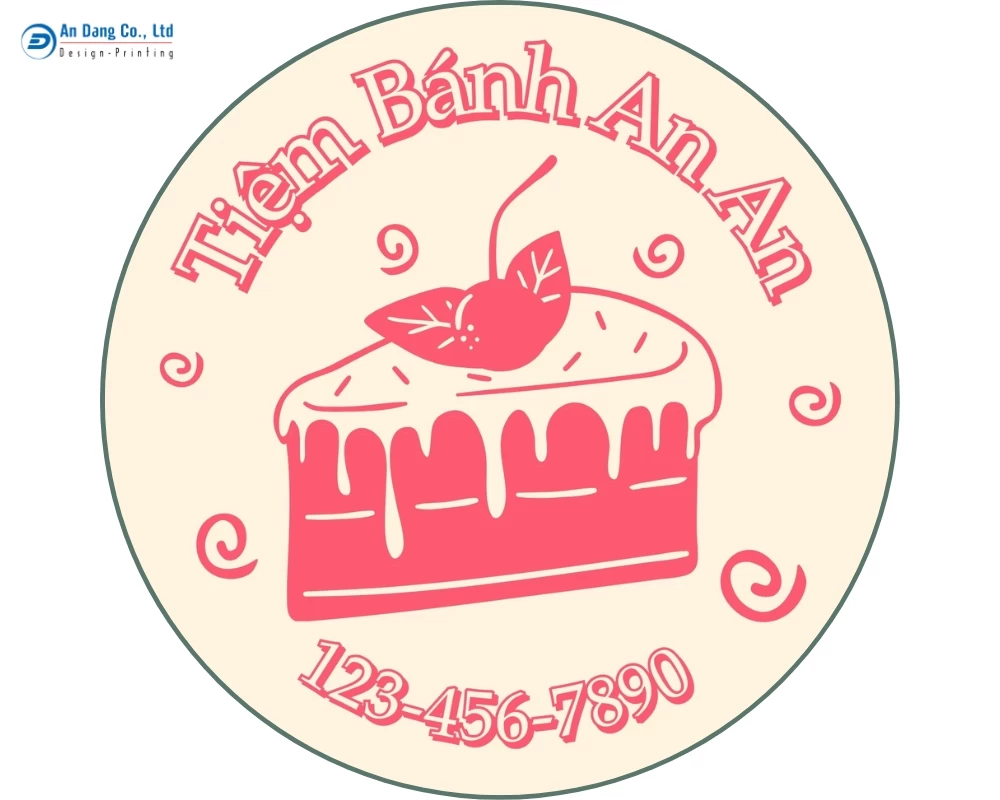 Mẫu tem nhãn dán hộp cho tiệm bánh