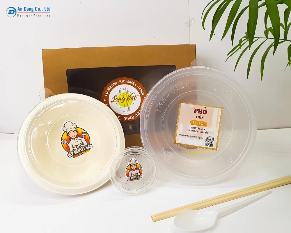 Mẫu tem giấy dán hộp đồ ăn đẹp