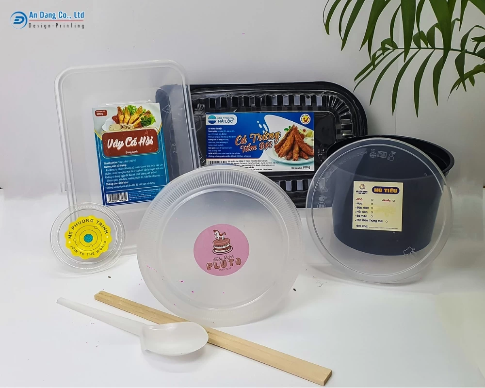 Mẫu tem giấy dán hộp nhựa đựng đồ ăn