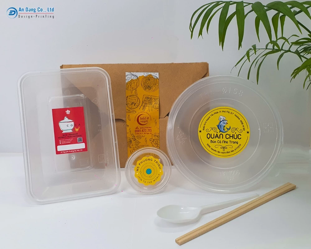 Mẫu tem nhãn dán hộp đồ ăn đẹp