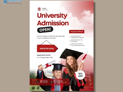Mẫu 1-  tờ rơi chiêu sinh cho trường đại học