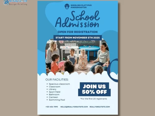 Mẫu 12 - tờ rơi giới thiệu trường mẫu giáo