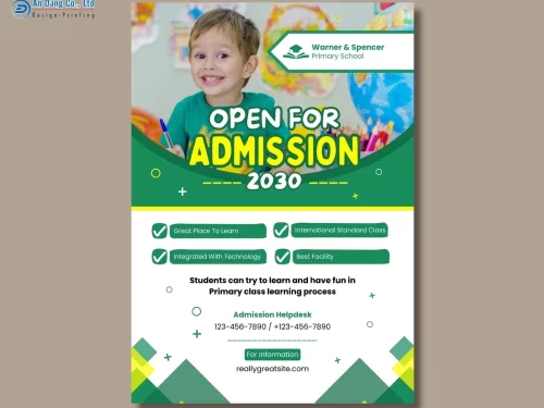 Mẫu 13 - tờ rơi chiêu sinh đẹp cho trường mẫu giáo