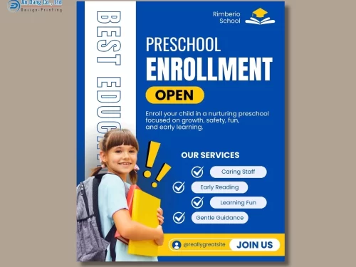 Mẫu 14 - tờ rơi tuyển sinh cho trường cấp 1