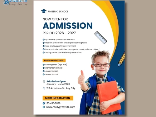 Mẫu 16 - tờ rơi giới thiệu chương trình học cho cơ sở giáo dục