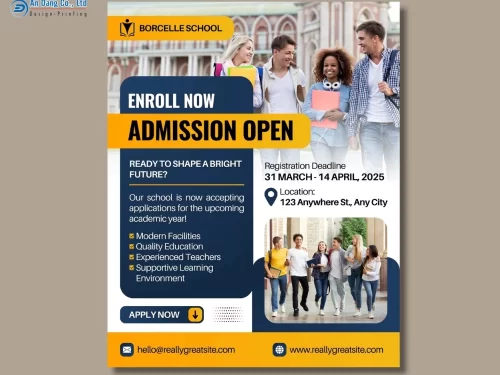 Mẫu 17 - tờ rơi tuyển sinh nổi bật cho trường đại học