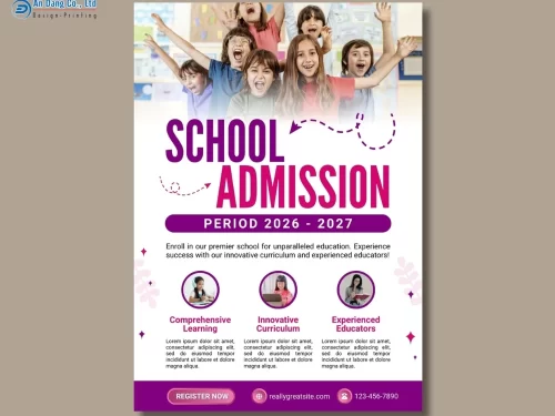 Mẫu 21 - tờ rơi tuyển sinh cho trung tâm giáo dục