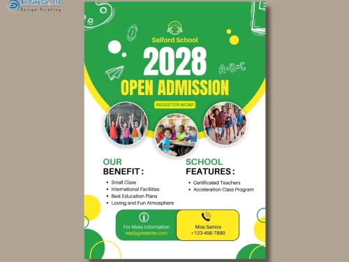 Mẫu 22 - tờ rơi chiêu sinh đẹp cho cơ sở giáo dục