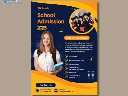 Mẫu 23 - tờ rơi tuyển sinh cho trường cấp 3