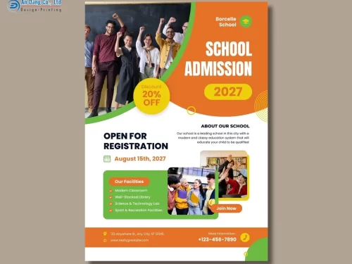 Mẫu 25 - tờ rơi giới thiệu chương trình tuyển sinh của trường đại học