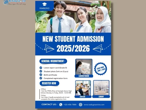 Mẫu 28 - tờ rơi chiêu sinh cho trường cấp 2