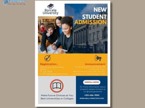 Mẫu 3 - tờ rơi tuyển sinh cho trường đại học