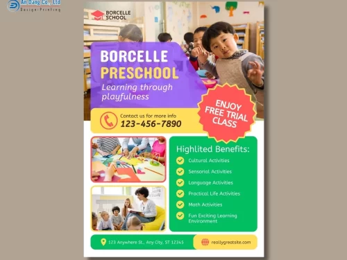Mẫu tờ rơi tuyển sinh có thiết kế hài hòa, đẹp mắt