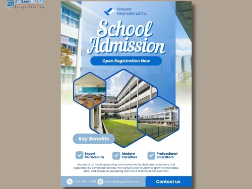 Mẫu 4 - tờ rơi chiêu sinh đẹp cho trường học