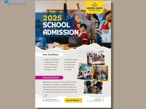 Mẫu 5 - tờ rơi chiêu sinh cho trường cấp 3