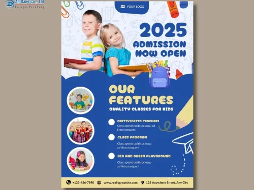 Mẫu 6 - tờ rơi chiêu sinh cho trường mẫu giáo