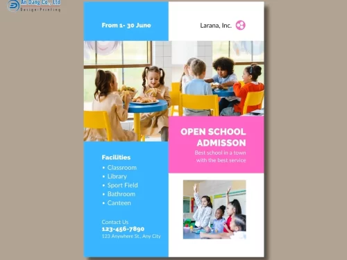 Mẫu 7 - tờ rơi tuyển sinh cho trường mẫu giáo