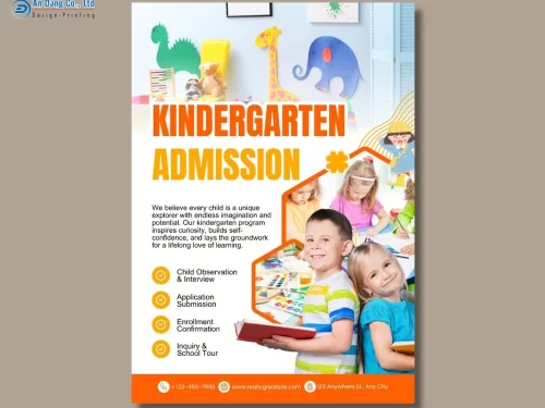Mẫu 8 - tờ rơi chiêu sinh cho trường mầm non