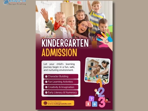 Mẫu 9 - tờ rơi tuyển sinh chuyên nghiệp cho trường mẫu giáo