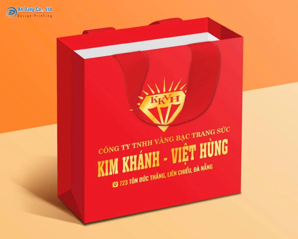 Mẫu túi giấy ép kim đựng đồ trang sức