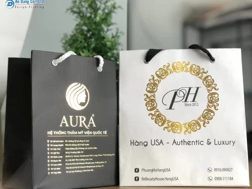 Mẫu túi giấy được ép kim cho đơn vị thẩm mỹ viện