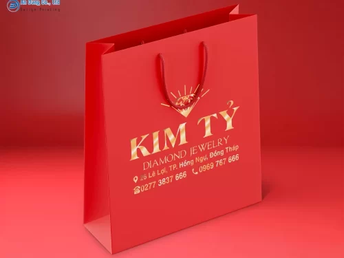 Mẫu túi giấy ép kim đựng đồ trang sức đá quý